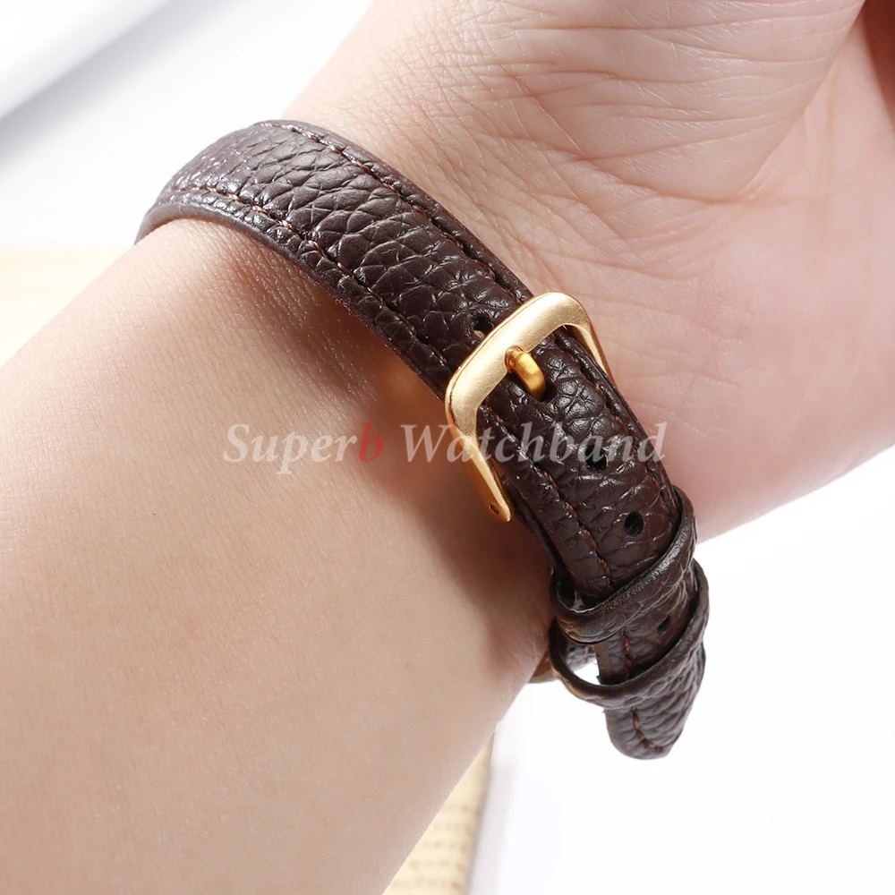 Ремешок для часов из искусственной кожи 12 мм, 14 мм, 16 мм, 18 мм, 20 мм, ремешок для часов для мужчин и женщин, ремешок для часов с узором личи, черный, коричневый, замена