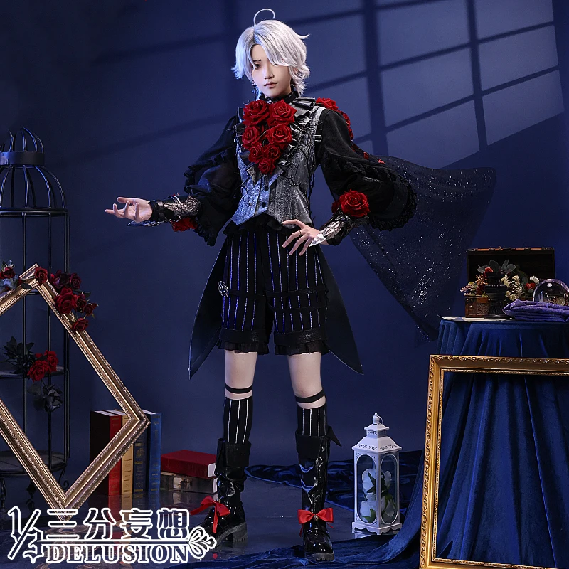 COS-KiKi Anime Identity V Emir Game Suit Cosplay Costume Gorgeous Gothic Handsome Uniform Halloween Carnival Party Outfit Men