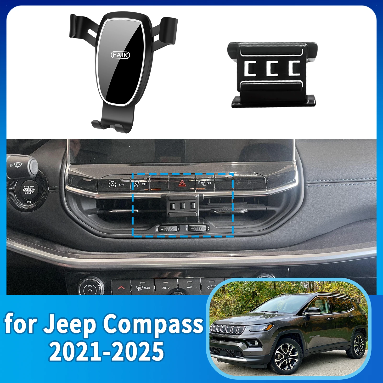 

Car Mobile Phone Holder for Jeep Compass 2021~2025 Accessories GPS Bracket Navigation Stand Auto