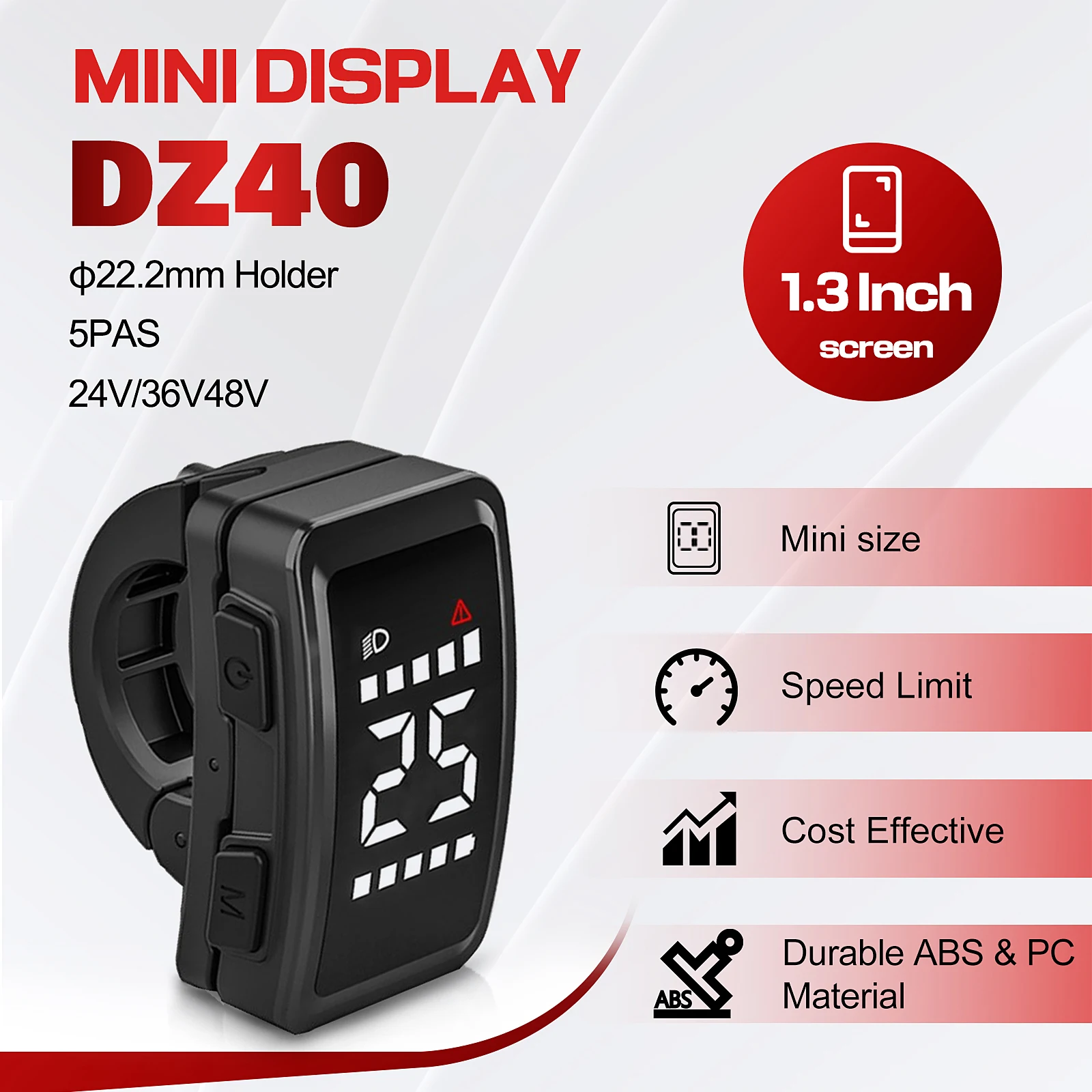 BAFANG DZ40 Display for Ebike - Small Size Display for 8Fun BBS02 BBSHD BBS01 Electric Mid Drive Kit