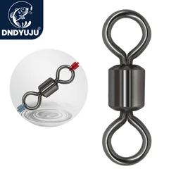 DNDYUJU 100pcs Fishing Swivels Rolling Swivels Solid Stainless Steel Rings Fishhooks Lure Connector for Fishing Accessories