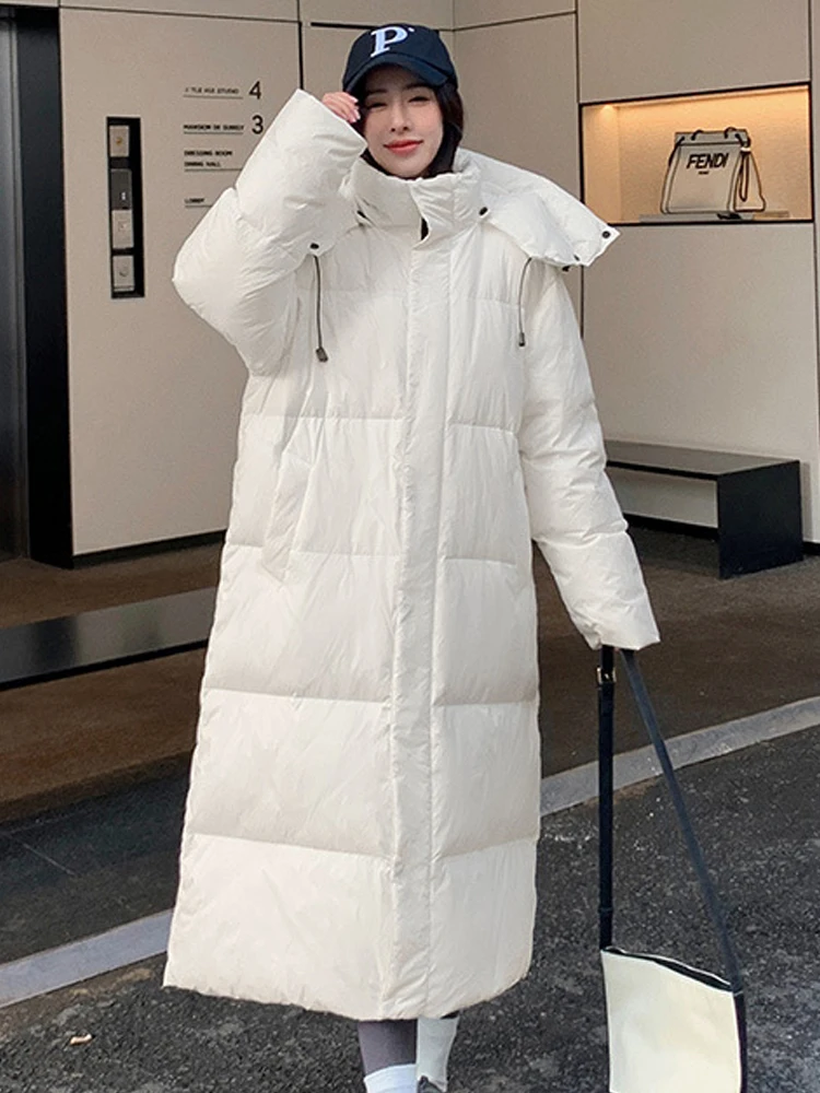

Oversized Parkas Women Winter Warm Long Coat Female Elegant Thick Down Padding Jackets Ladies Casual Loose Hooded Outerwears