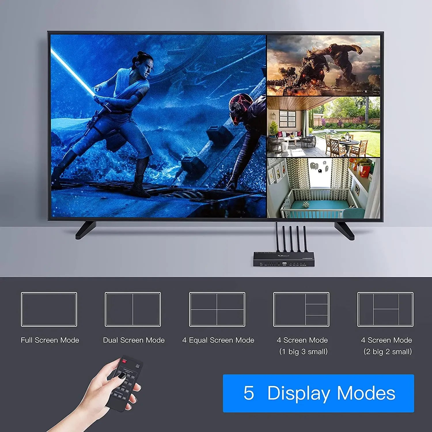 4x1 HDMI Multi-viewer 1080P 4 Channel Input HDMI Multiviewer 4x1 Quad Screen Segmentation Splitter Seamless Switch PS4 PC To TV