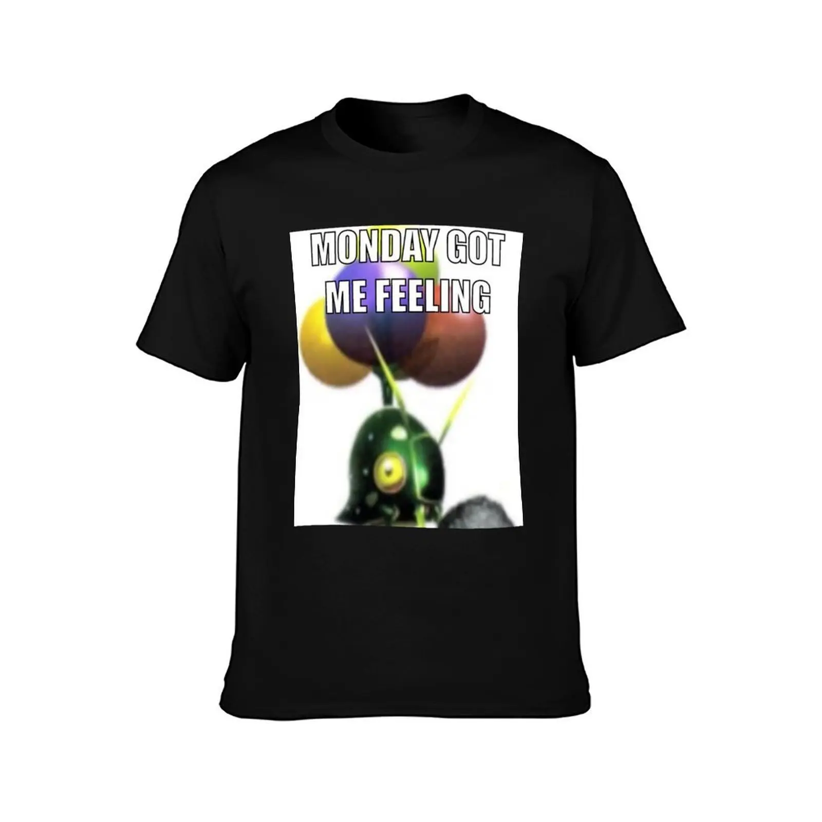 Monday Got Me Feeling Pikmin T-Shirt, Summer Casual Cotton Tee, Oversized Streetwear Tops, Vintage Graphic Print, 100% Cotton