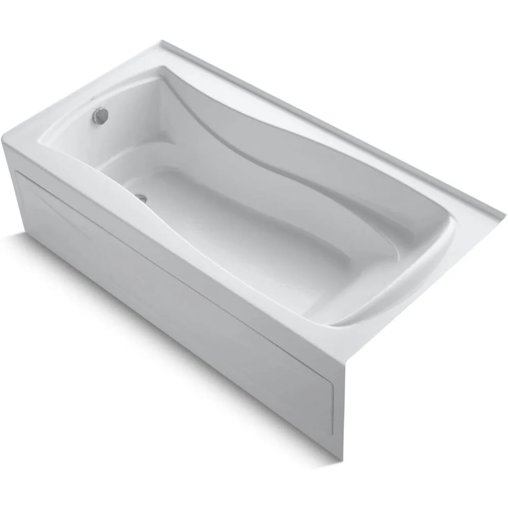 72-Inch x 36-Inch Alcove Bath with integral apron, integral flange and left hand drain, White