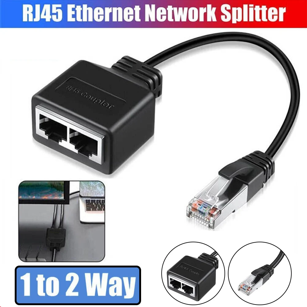 

RJ45 Ethernet Splitter Cable Networks Extender Adapter Cable For Home