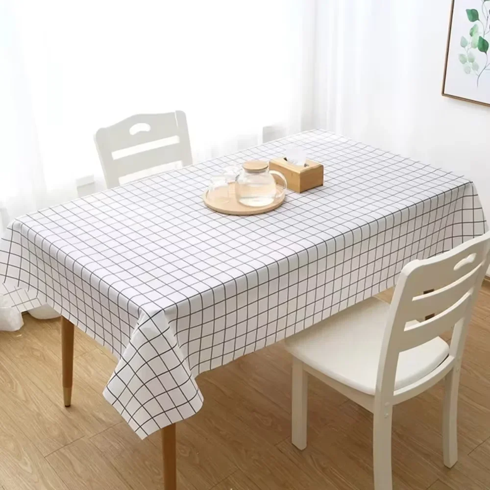 Simple Checkered Tablecloth, Waterproof and Oil-Resistant Tablecloth, Home Living Room Coffee Table, Placemat and Tablecloth