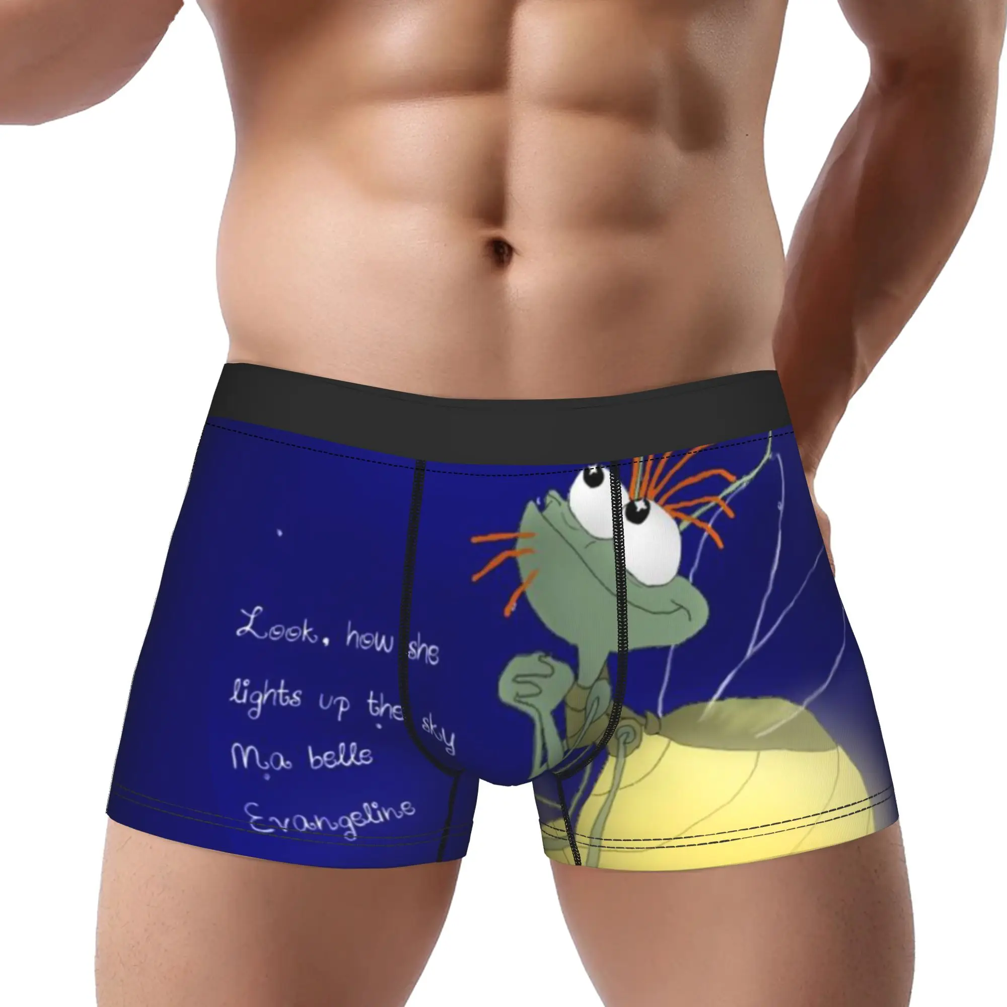 

Blue The Princess and the Frog Underpants Homme Panties Men's Underwear Print Shorts Boxer Briefs