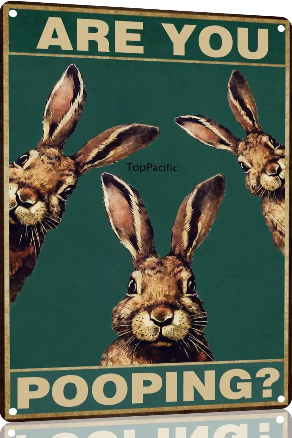 Metal Sign Bunny Are You Pooping Vintage Funny Retro Aluminum Tin Signs for Home Kitchen Bathroom Garden Bar  Easter D