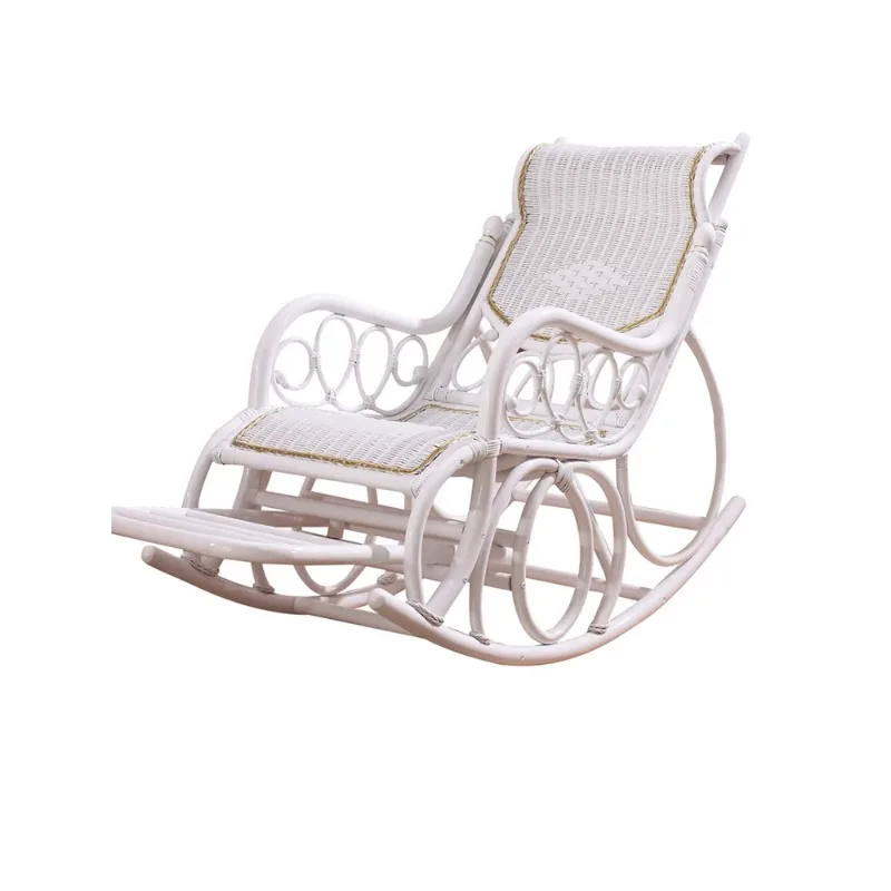 White real rattan rocking rattan  rocking  adult home nap recliner balcony rocking chair adult leisure escape