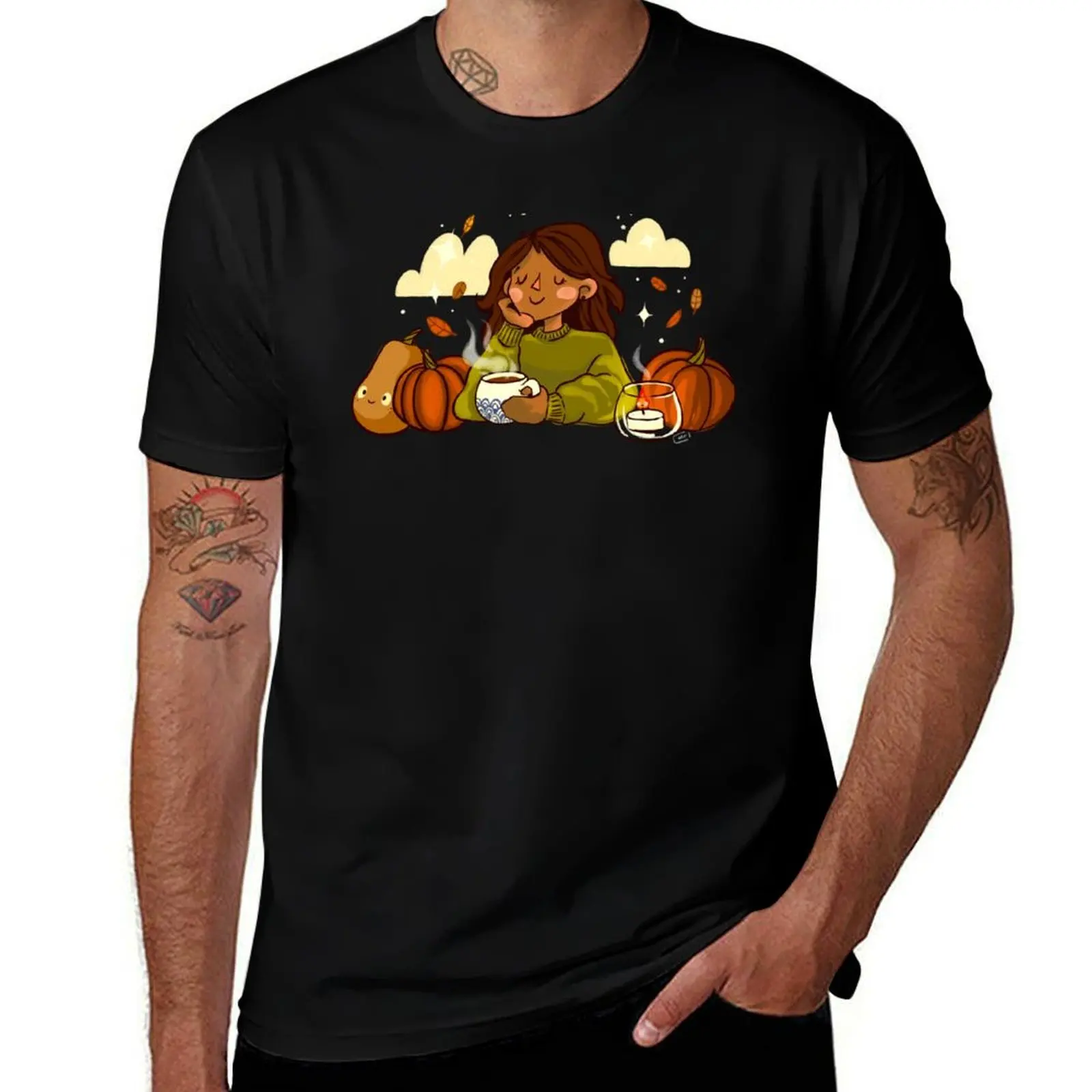 Autumn vibes, cozy sweater and a warm coffe T-Shirt Anti-Wrinkle Short Sleeve T-Shirt