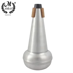 M MBAT Trombone Straight Tube Mute Aluminum Silencer Tenor Trombone Practice Silencer Mute Brass Instrument Parts Accessories