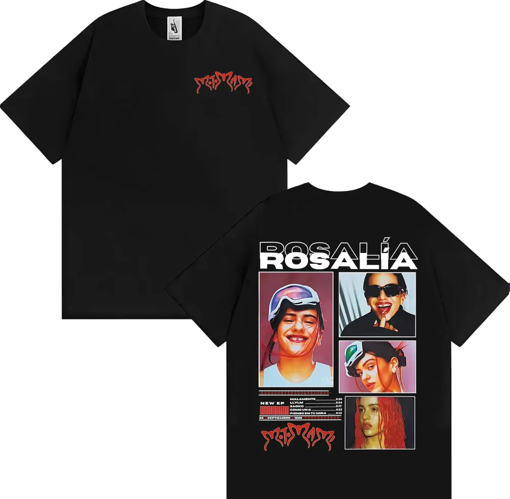 Singer Rosalia Motomami Album 2026 Print T Shirts Men Women Fashion Hip Hop 90s Vintage T-shirt  Short Sleeve T Shirt