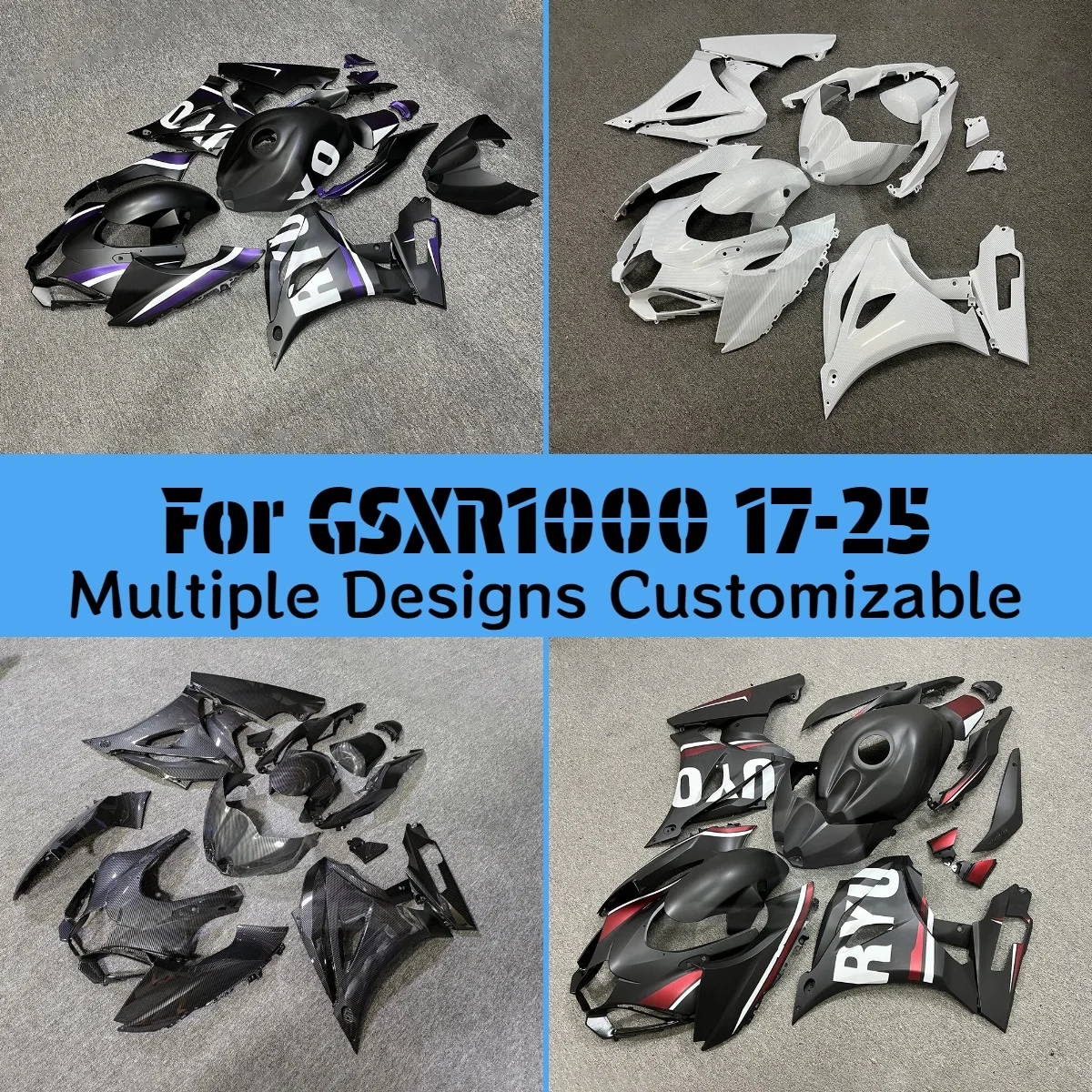 

For GSXR 1000 2017-2025 Rebuilding Fairing Kit GSXR1000 17-25 Customizable Motorcycle Accessories Fairings Set