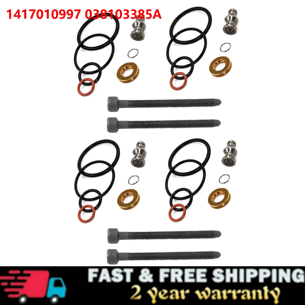 4 Set Injector Seal & Clamp Bolts Fuel Injector Seal Repair Kit For 1.9 2.0 TDi Audi VW Seat Skoda 038103385A 1417010997