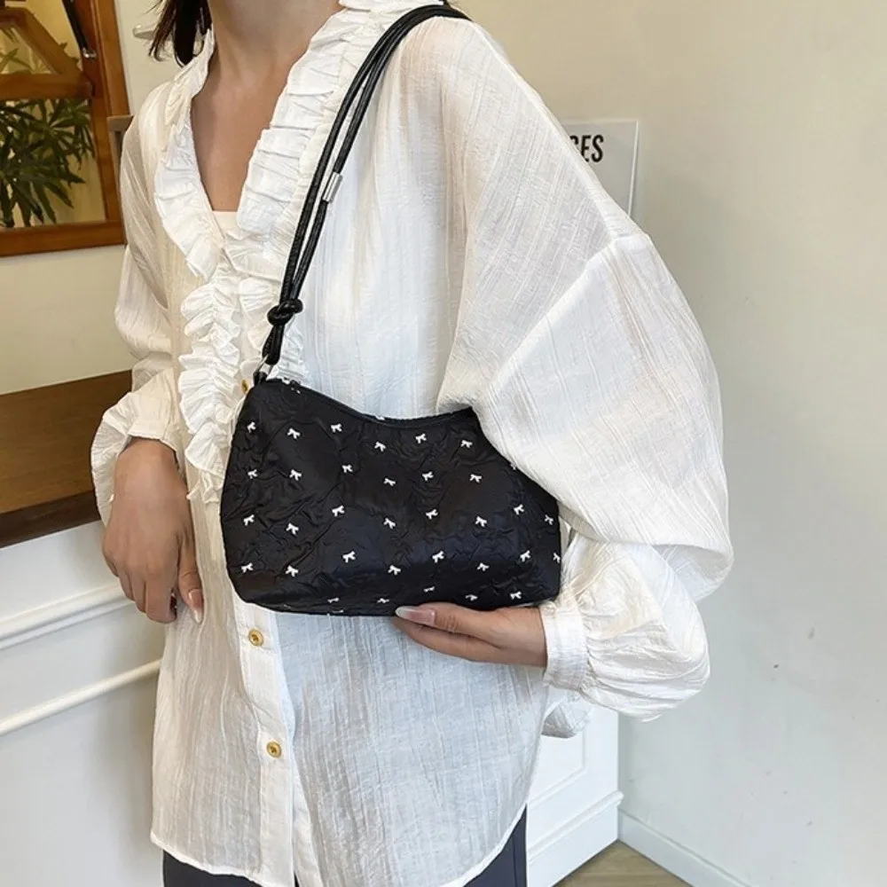 

Casual Korean Style Bowknot Shoulder Bag Leisure Versatile Underarm Handbag Lightweight Sweet Women's Armpit Bag Dating
