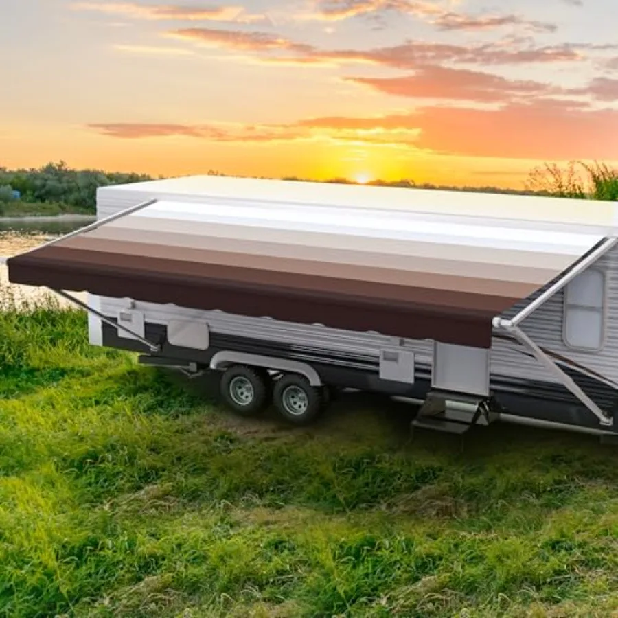 

ShadePro - RV Awning Fabric Replacement - Heavy Duty Weatherproof Vinyl - Universal Outdoor Canopy for Camper Trailer and Motor