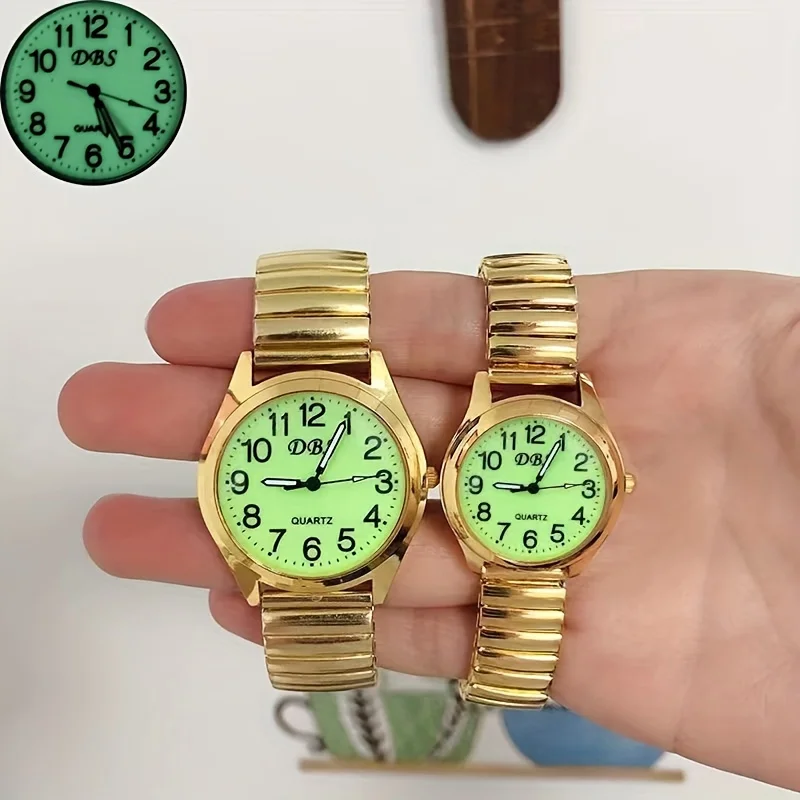 Couple Night Glow Surface Watch Spring Watch Elastic Elastic Watch Fashion Trend Big Digital Clear Watch