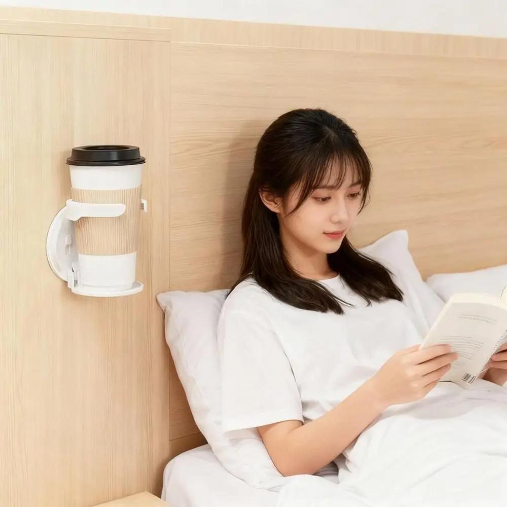 Detachable Wall Mount Cup Holder Waterproof Space-Saving Self-Adhesive Drink Holder No Punching Durable Desktop Bottle Rack