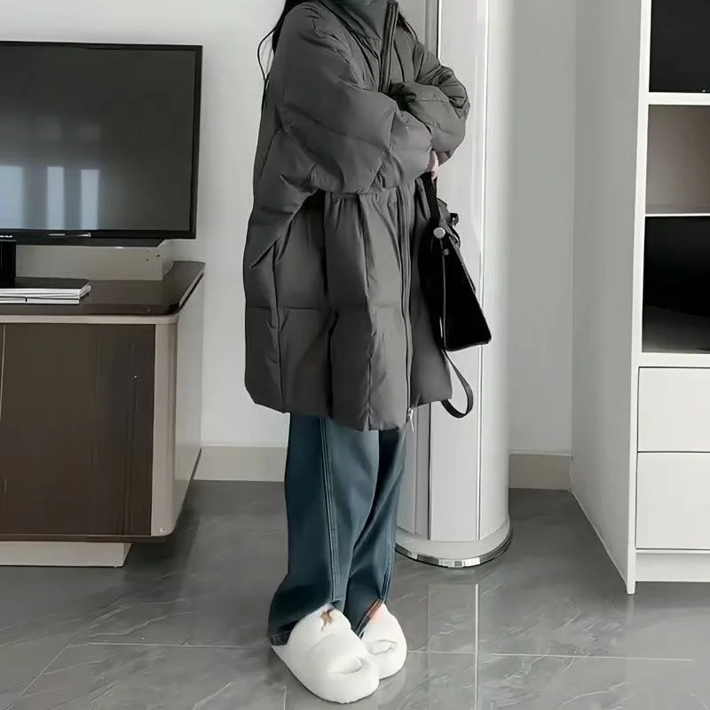 The Down Cotton-padded Jacket Women's Winter 2024 New Thick Korean Cotton-padded Jacket Women's Long Loose Cotton-padded Jacket