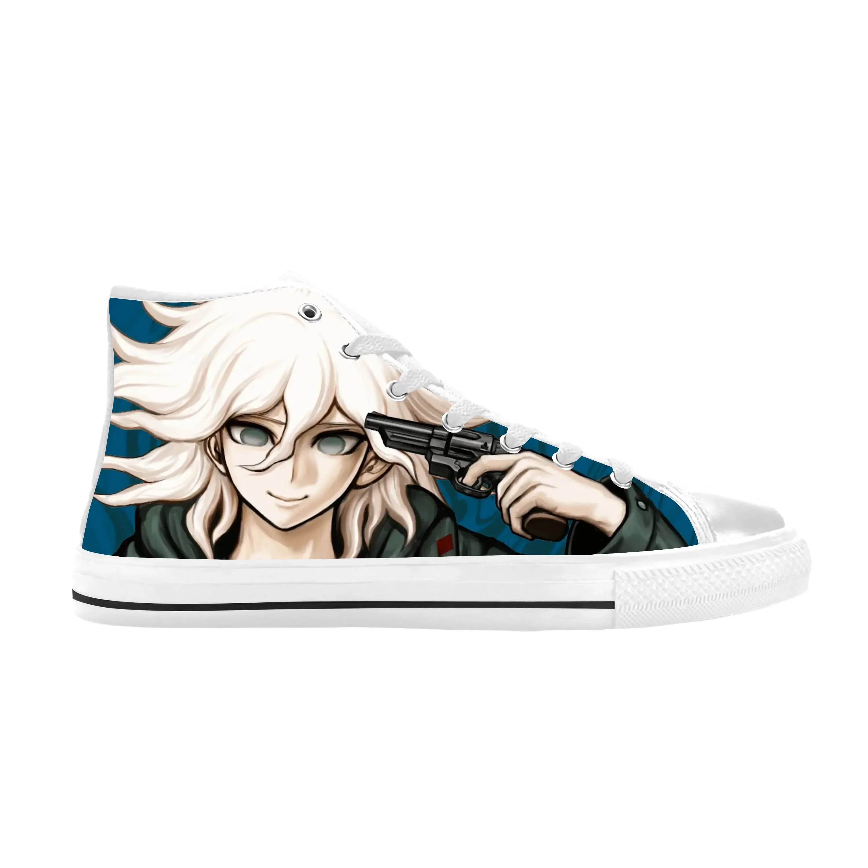 

Japanese Anime Cartoon Danganronpa Komaeda Nagito Casual Cloth Shoes High Top Comfortable Breathable 3D Print Men Women Sneakers