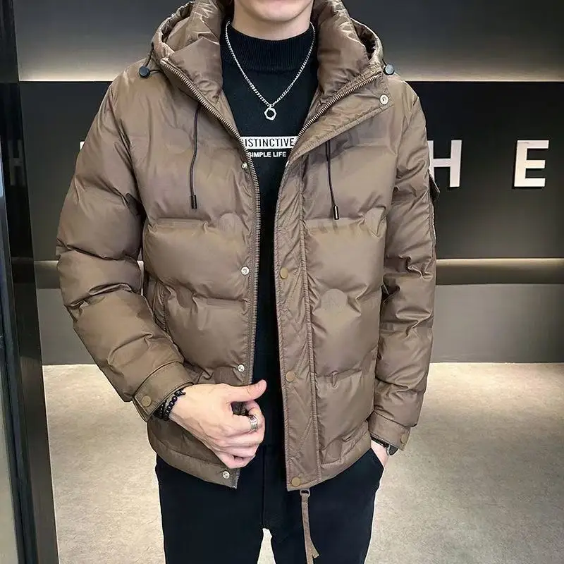 

2025 Winter Men's Thick Hooded Short Cotton Jacket Warm Fashion Casual Outerwear High Quality Men's Padded Coat