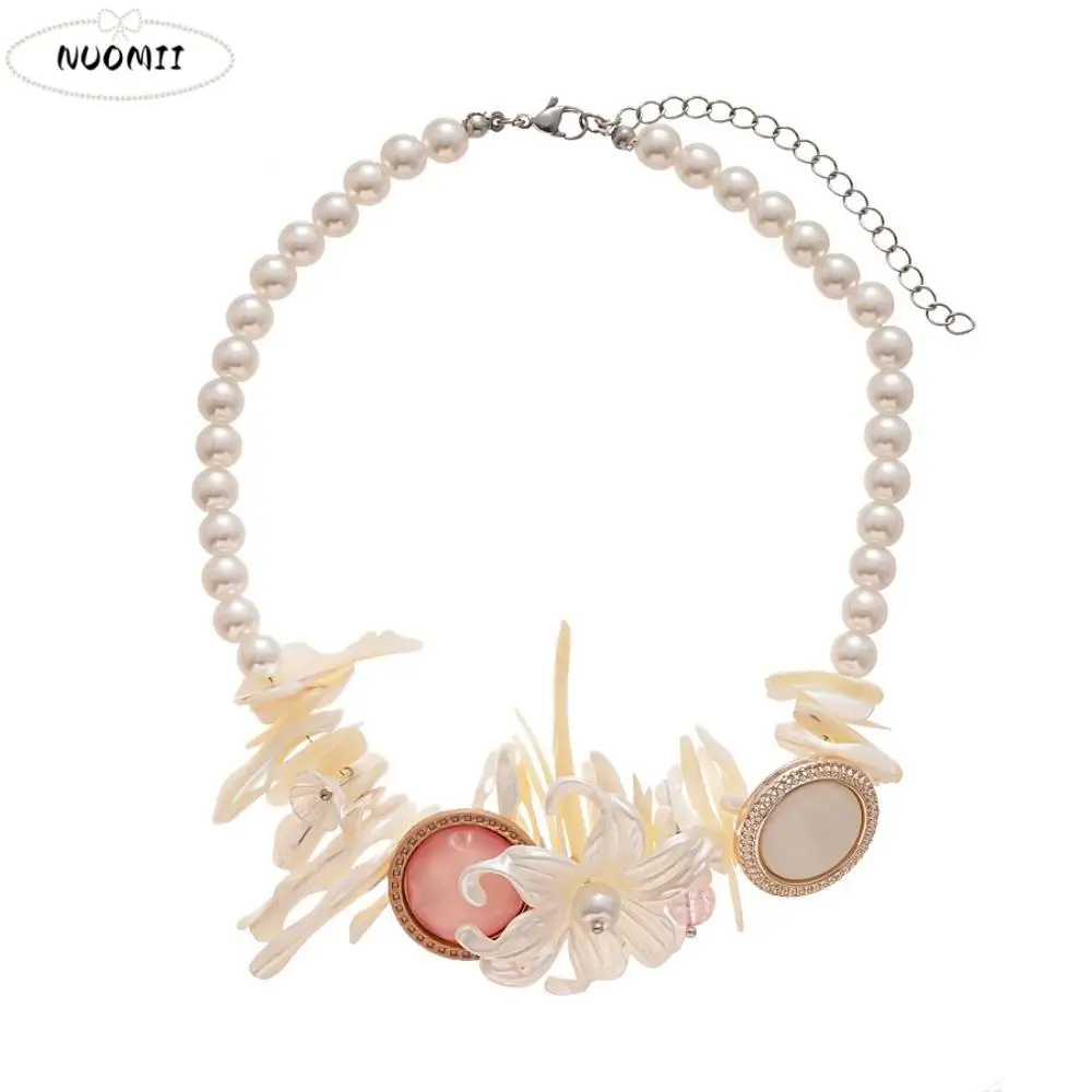 الأزياء الحلو الشاطئ قلادة مجوهرات البتلة غير النظامية القزحية زهرة قلادة قلادة الراتنج عطلة اللؤلؤ مطرز المختنق هدية #1