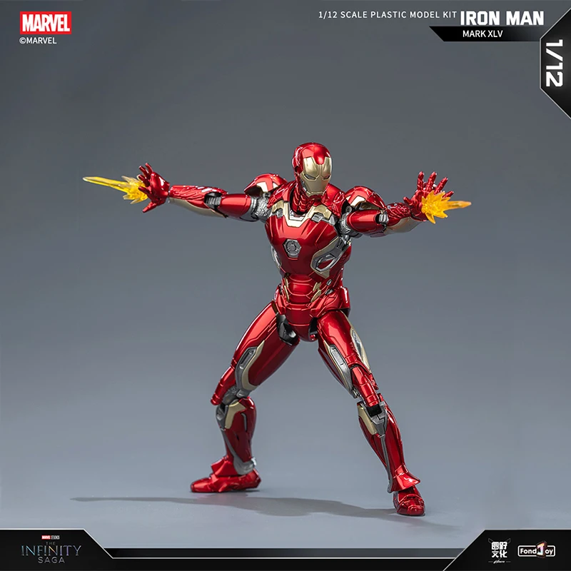 Original Marvel ประกอบรุ่น ABS Joint MovableToy 15 ซม.Fondjoy 1:12 Medium Iron Man MK45 เดสก์ท็อปตกแต่งเด็กวันเกิด GIF