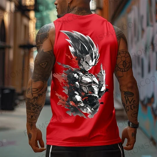 Bandai Anime Camiseta sin mangas para hombres Camiseta sin mangas de entrenamiento Chaleco de gimnasio de ajuste suelto de secado rápido Ropa deportiva de baloncesto