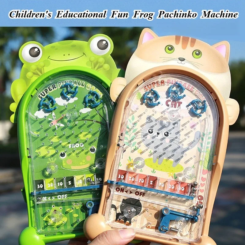 

Mini Pinball Desktop Games Machine Cartoon Frog Kitten Children Gifts Educational Toy Labyrinth Beads Ejection Party