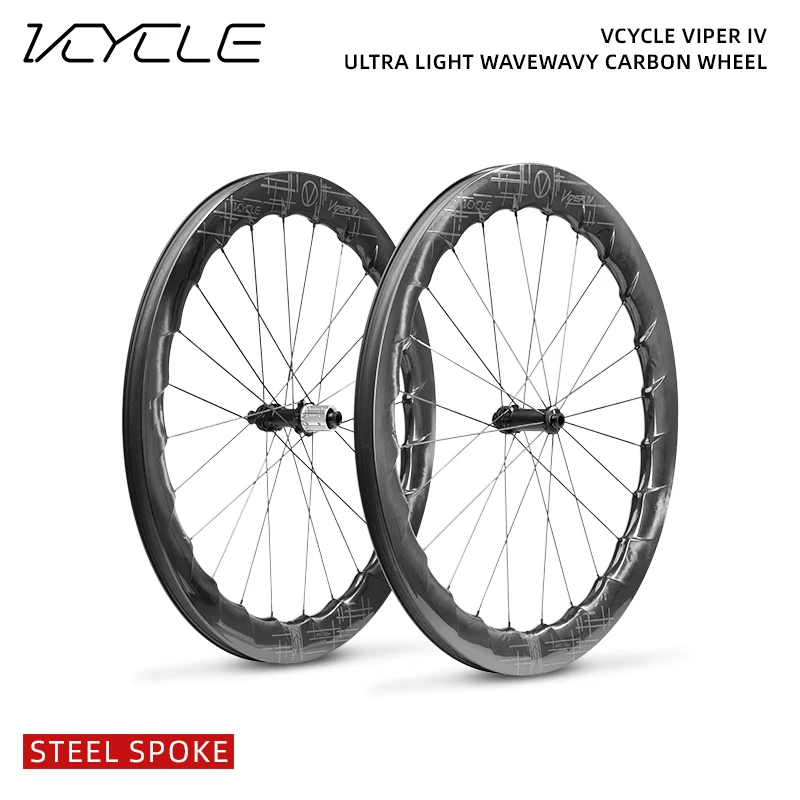 Vcycle-Vクラスiv超軽量カーボンホイール,チューブレス,リム58mm,24穴
