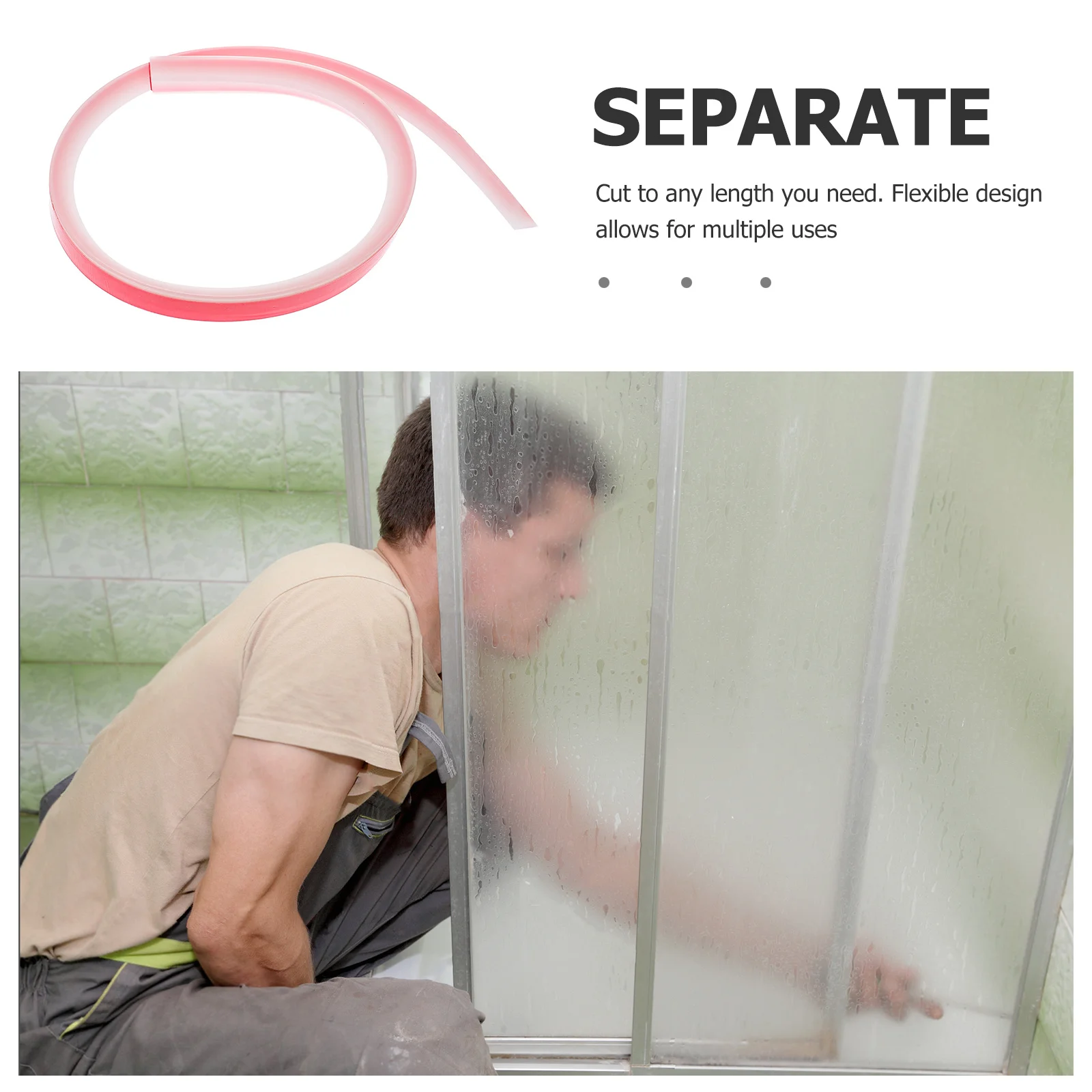 

Floor Transition Strip 80Cm Flexible Water Barrier Shower Door Seal Sill Threshold Ramp Splash Guard For Bathroom Kitchen