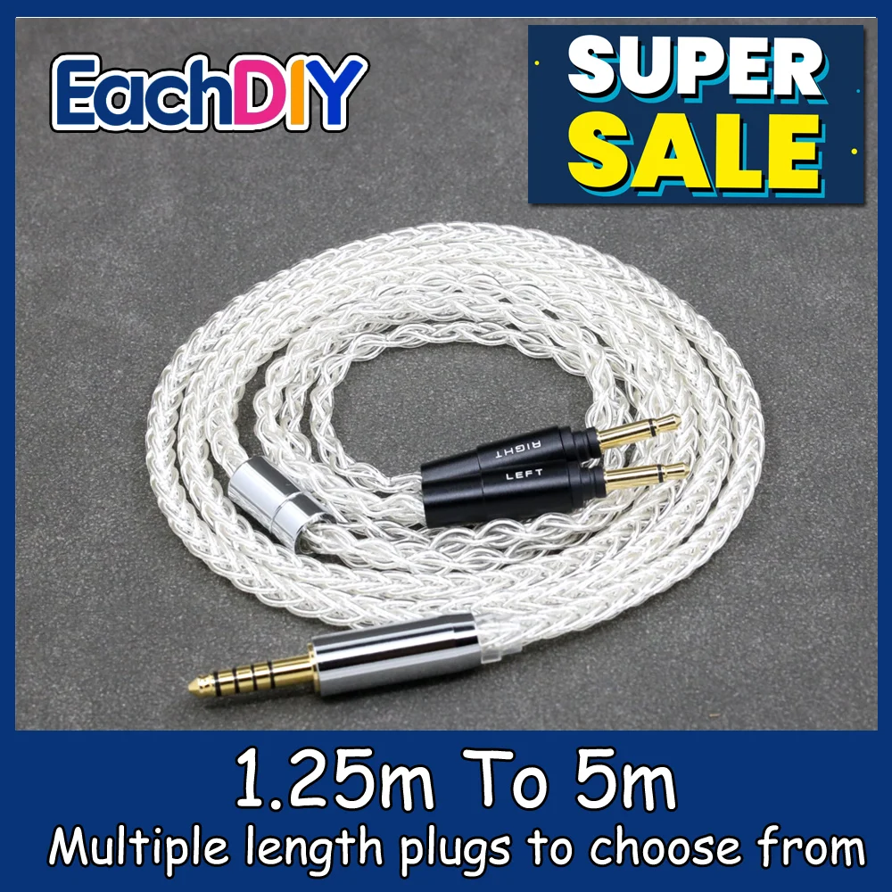 

8 Core 99% 7n Pure Silver Palladium Earphone Cable For Yamaha YH-5000SE YH-4000 YH-C3000 Headphone Orignal Type Plug LN008785