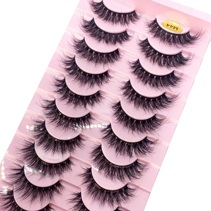 New 10 Pairs 3D Faux Mink Lashes Natural long Mink False Eyelashes Fake Eyelash makeup kit Mink Lashes Extension Cils Wholesale