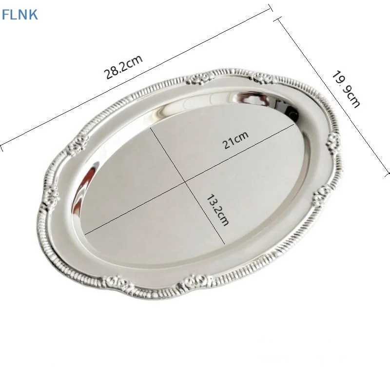 【KC】Plateau de service vintage en argent gaufré pour desserts, rangement de bijoux, assiette à collations, décoration de table à manger