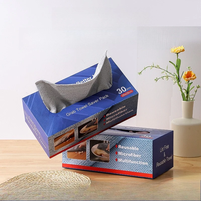 

Dispenser Type Microfiber Cleaning Cloths Bulk Pack, Disposable Kitchen Towels for Household Cleaning