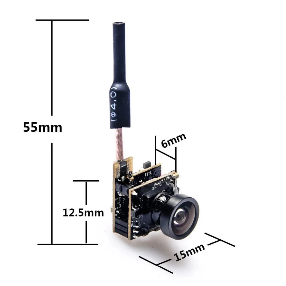 AKK BS2 5.8G 48CH 25mW VTX 600TVL 1/3 Cmos AIO FPV kamera z dipolową mosiężną anteną Combo dla FPV Quadcopter drone