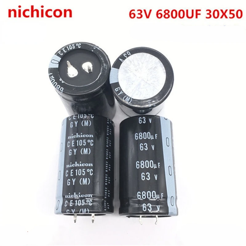 1PCS-20PCS 63V6800UF 30X50 Nichicon aluminum electrolytic capacitor 6800UF 63V 30*50 GY high frequency low resistance