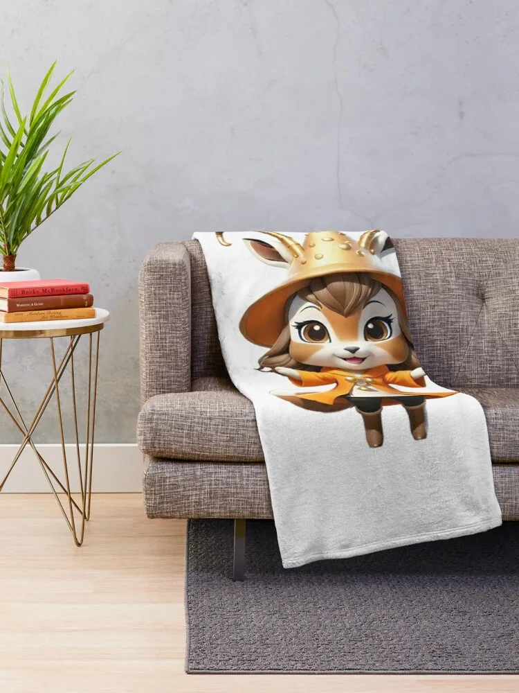 Cute Wizard Antelope! Throw Blanket Beach Nap Luxury Blankets