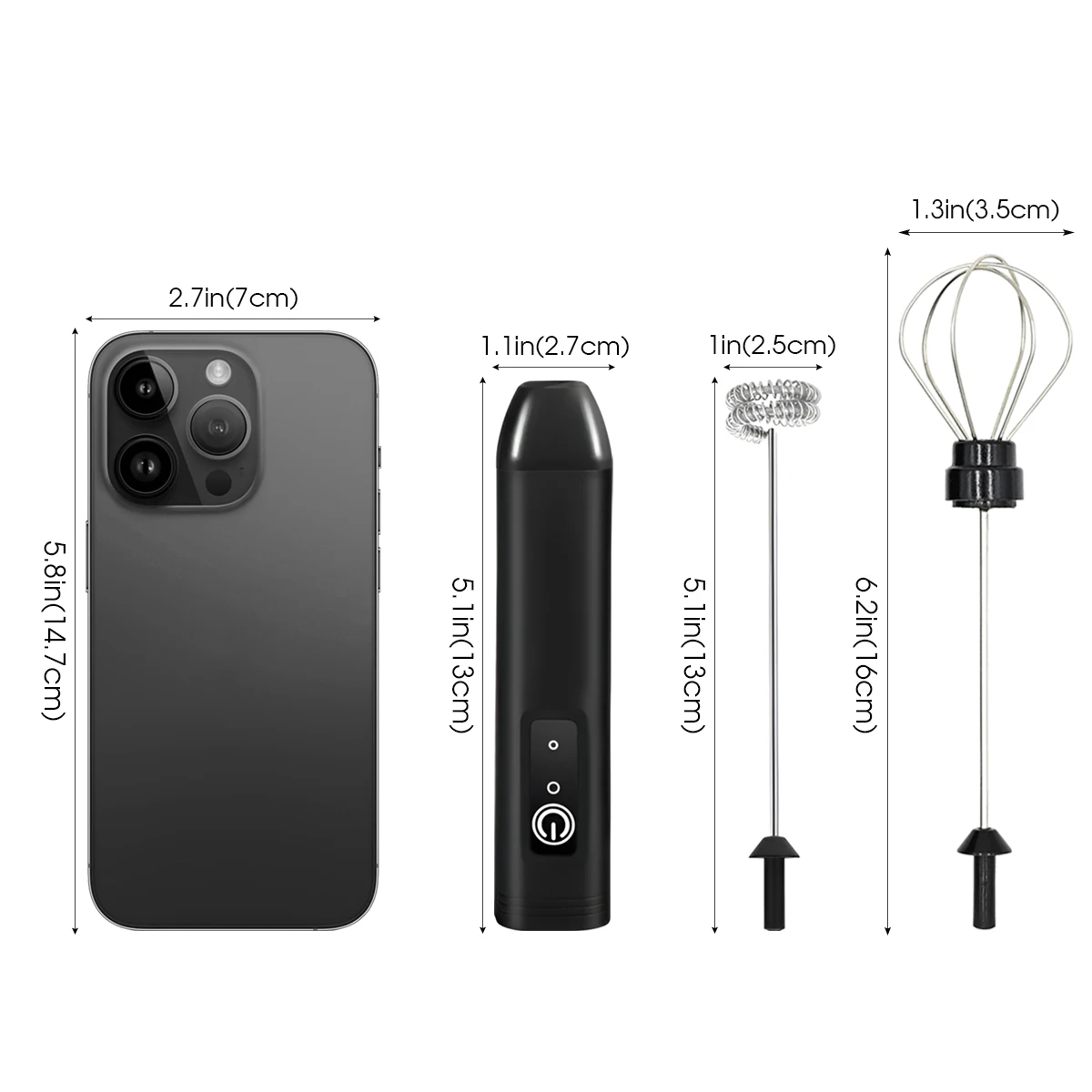 1Pc Electric Milk Frother Coffee Milk Frother Coffee Mixer 500mAh USB-Charging Portable Egg Beater Coffee Milk Mixing Blender