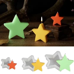 Solid Pentagonal Star Large Medium Small Candle Silicone Mold DIY Gypsum Candle Holder Decorative Ornament Resin Mold Handicraft
