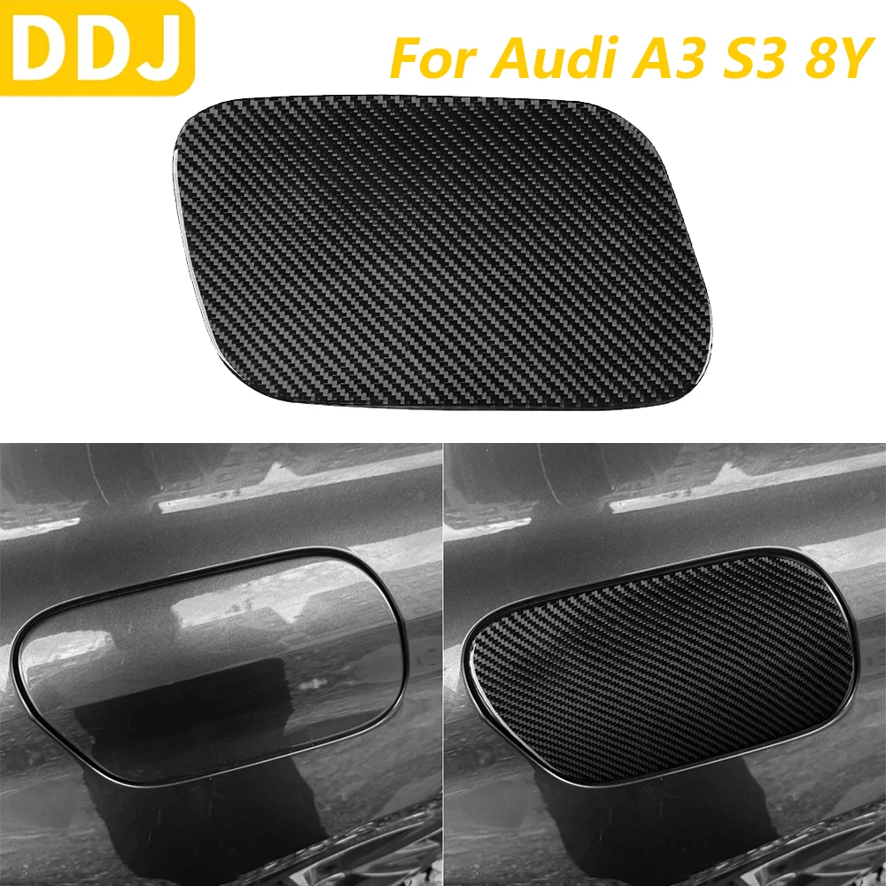 

For Audi A3 S3 8Y 2021-2025 Carbon Fiber Exterior Fuel Tank Gas Cap Panel Cover Decorative Car Accessories Decoration Sticker