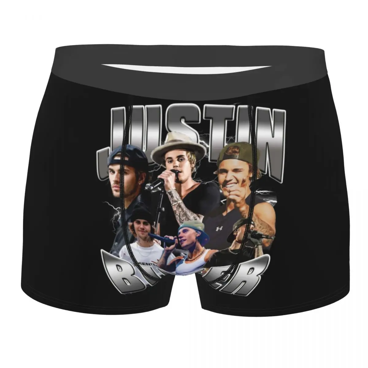 

Justin Bieber Collage Music Singer Boxer Shorts Men 3D Print Male Breathbale Underwear Panties Briefs
