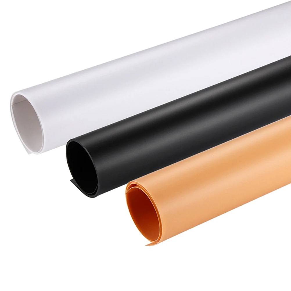 

3pcs Black PVC Background Durable Frosted Plate Waterproof Photography Backdrop Dustproof Anti Wrinkle Studio Supplies