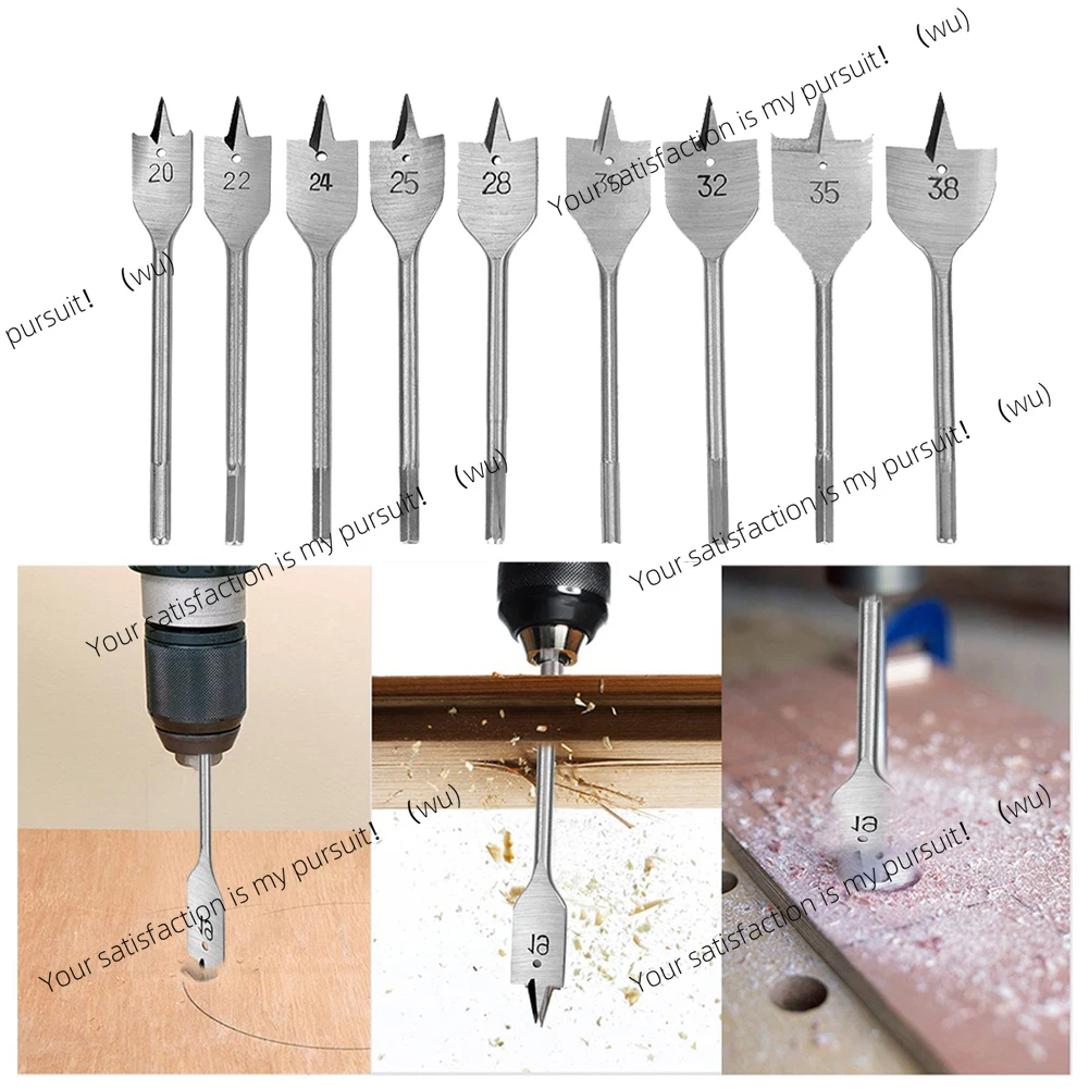 Woodworking Flat Bottom Wood Drill Bits, Spade HCS Woodworking Drilling 20/22/25/28/30/32 mm, Hand Tools