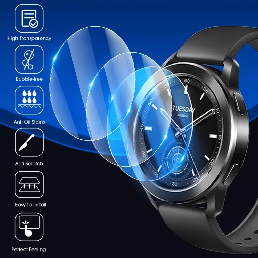 Pelindung layar bening untuk Xiaomi Mi Watch S3 HD, kaca Tempered keras 9H Anti gores untuk jam Xiaomi S3 perlindungan cerdas