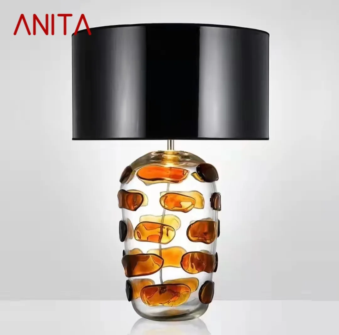 

ANITA Nordic Glaze Table Lamp Modern Art Iiving Room Bedroom Study Hotel LED Personality Originality Desk Light