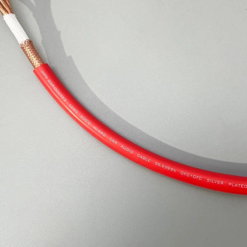 HiFi MPS SGP-004MK2 99.9999% OFC+OFC  Silver Plating  4AWG Car Audio Battery DC Power Cable Made In Taiwan