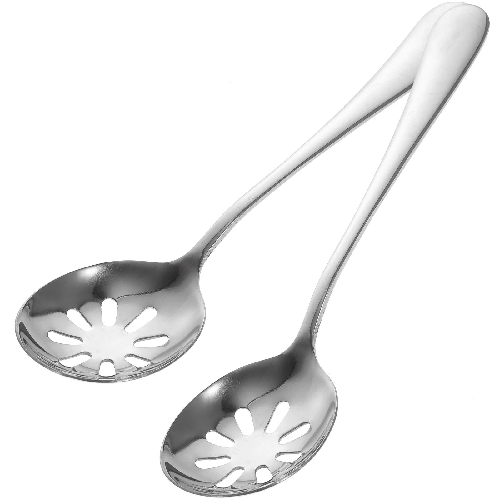 2 Pcs Stainless Steel Colander Salad Spoons Slotted Appliance Kitchen Utencils Household Utensils