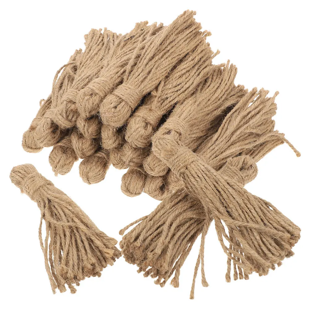 

30Pcs Jute Tassels Rustic Craft Supplies for DIY Wood Bead Garland Christmas Burlap Twine String Decorations Burlap Twine